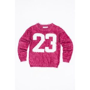 Pulover pentru fete cu blăniță, Minoti, GRUNGE 4, roz