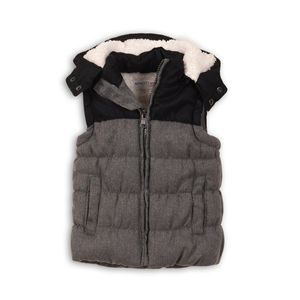 Vest Boy Winter Steped with Hood, Minoti, Kid 7, Szürke