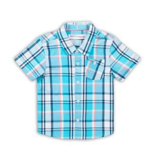 Košeľa chlapčenská s krátkym rukávom, Minoti, Crab 6, modrá
