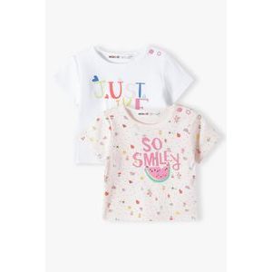 Tricou cu mânecă scurtă pentru copii 2pack, Minoti, TULIP 2, Fetiță