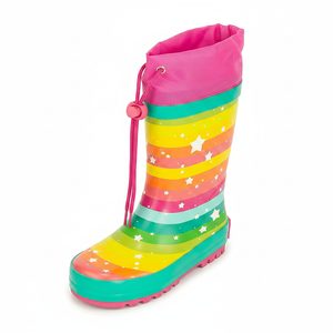 dívčí holínky gumové - potisk rainbow, Pidilidi, PL0051-01, holka