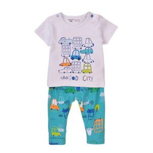 Detská súprava - tričko a tepláky, Minoti, Transport 1, modrá