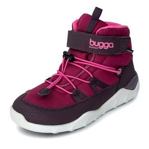 gyerek téli barefoot cipő membránnal BUGGA CHRIS Burgundy B00190-16