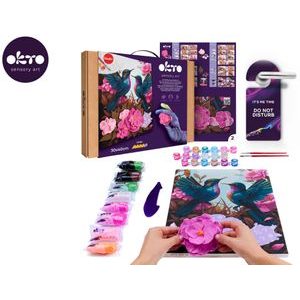 OKTO Pictură și modelare 3D pictură "Colibri în dragoste" 30x40 cm, OKTO, W051119