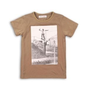 Tričko chlapčenské s krátkym rukávom, Minoti, YEEZ 1, hnědá