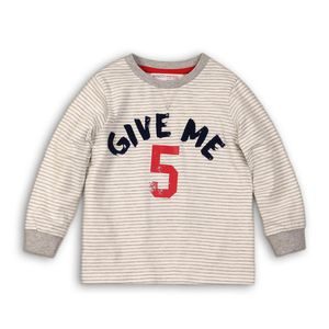 Tricou de bumbac pentru băieți, cu mânecă lungă, Minoti, DEPT 12, bej