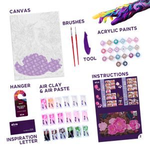 OKTO Pictură și modelare 3D pictură "Colibri în dragoste" 30x40 cm, OKTO, W051119