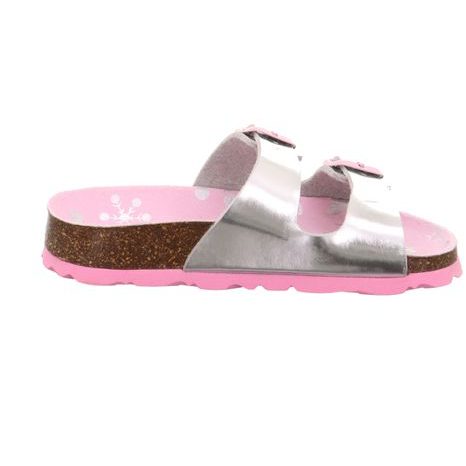 DÍVČÍ KORKOVÉ PANTOFLE FOOTBAD, SUPERFIT, 1-800111-9510, STŘÍBRNÁ