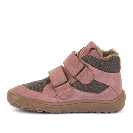 DÍVČÍ ZIMNÍ BAREFOOT BOTY TEX WOOL GRAY PINK, FRODDO, G3110254-6W, RŮŽOVÁ
