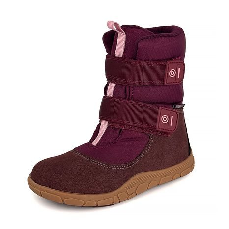 CIZME DE IARNĂ BAREFOOT PENTRU FETE CU MEMBRANĂ VIKI BORDO BUGGA B00212-06