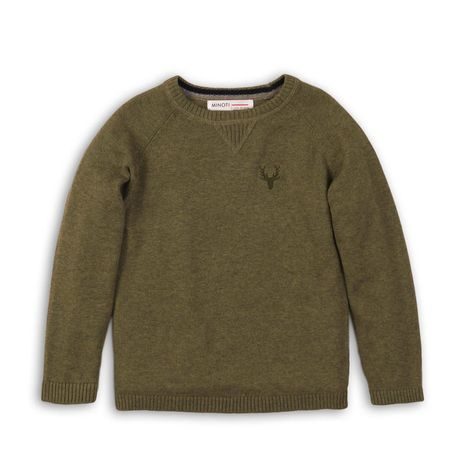 SVETR CHLAPECKÝ BAVLNĚNÝ, MINOTI, BW KNIT 21, KHAKI