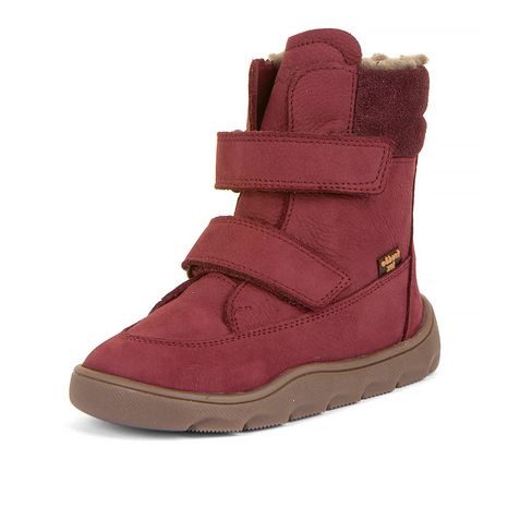 DÍVČÍ ZIMNÍ BAREFOOT BOTY ZERU TEX WINTER BORDAUX, FRODDO, G3160240-5, ČERVENÁ