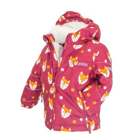 ZIMNÁ DIEVČENSKÁ BUNDA S KOŽUŠINOU, PIDILIDI, PD1143-16, BORDOVÁ