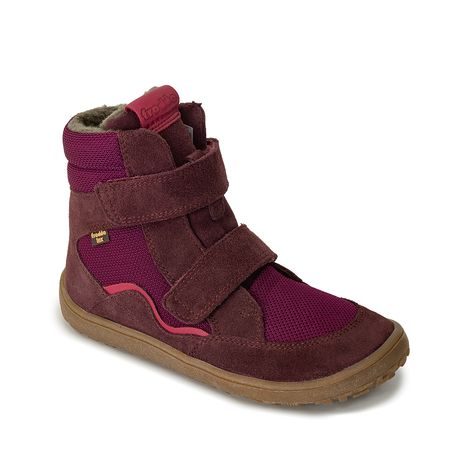 DÍVČÍ ZIMNÍ BAREFOOT BOTY TEX WINTER BORDEAUX, FRODDO, G3160233-7, ČERVENÁ