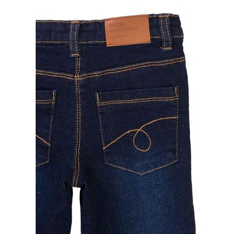 PANTALONI DIN DENIM CU CĂPTUȘEALĂ PENTRU FETE, MINOTI, 8GLNJEAN 1, ALBASTRU