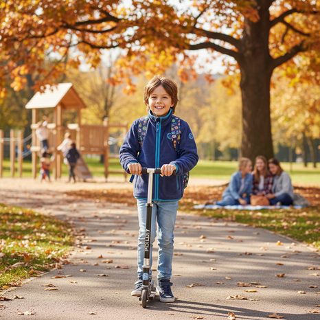 MIKINA CHLAPECKÁ CHLUPATÁ SE STOJÁČKEM, PIDILIDI, PD1139-35, TMAVĚ MODRÁ