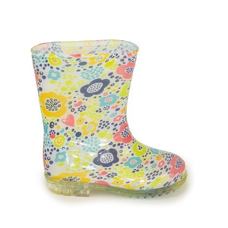 DÍVČÍ HOLÍNKY PVC - POTISK KVĚTINY, PIDILIDI, PL0038-13,  BÍLÁ