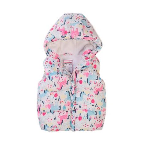 Vesta dievčenské Puffa s kapucňou, Minoti, 8GGILET 4, biela