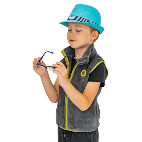 VESTA DĚTSKÁ CHLUPATÁ SE STOJÁČKEM, PIDILIDI, PD1140-09, ŠEDÁ