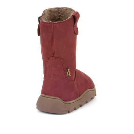 DÍVČÍ ZIMNÍ BAREFOOT KOZAČKY ZERU TEX BOOT BORDEAUX, FRODDO, G3160242-4, ČERVENÁ
