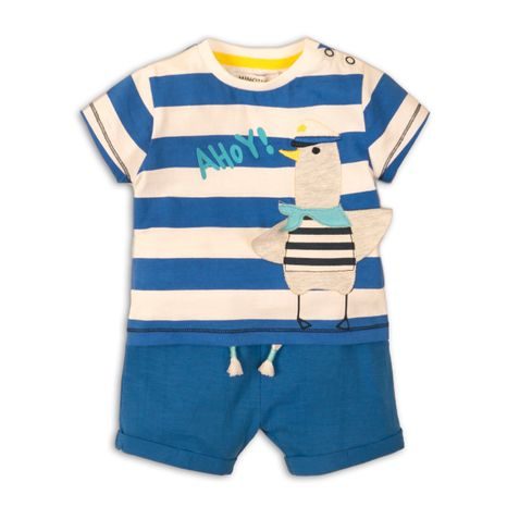 Dojčenský set chlapčenský - tričko a kraťasy, Minoti, Seagull 5, modrá