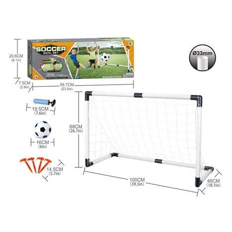 SET FOTBAL POARTĂ PLIABILĂ 100X68 CM ȘI MINGE