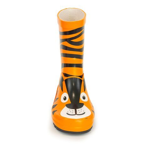 DĚTSKÉ HOLÍNKY GUMOVÉ - POTISK TYGR, PIDILIDI, PL0043-17,  ORANŽOVÁ