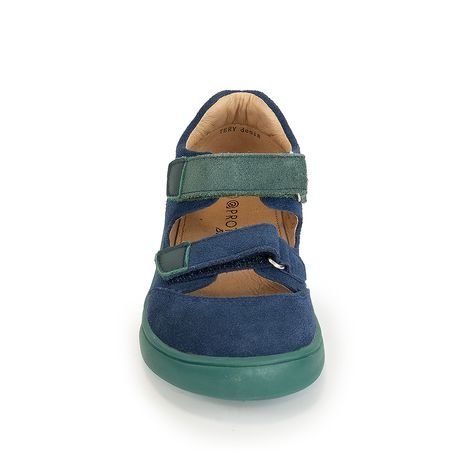 CHLAPECKÉ SANDÁLY BAREFOOT TERY DENIM, PROTETIKA, TMAVĚ MODRÁ