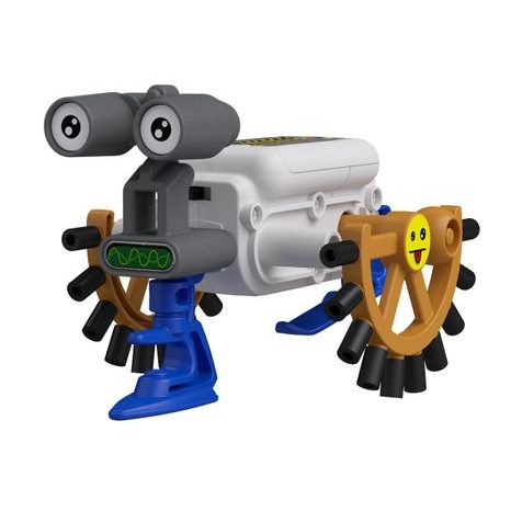 SESTAVENÝ JEZDÍCÍ ROBOT RUSTY S ORIGINÁLNÍMI NÁLEPKAMI NA KOLEČKÁCH
