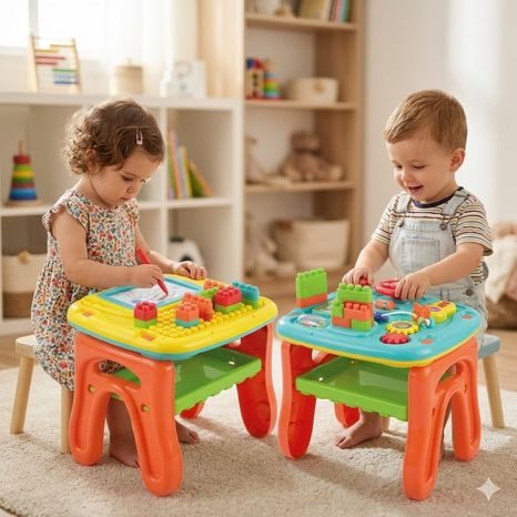 BAREVNÝ INTERAKTIVNÍ STOLEČEK 37 CM HRAJÍCÍ SI DĚTI