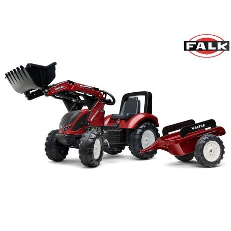 VALTRA S4 PEDÁLOS TRAKTOR ELSŐ RAKODÓVAL ÉS OLDALKOCSIVAL, FALK, W011266
