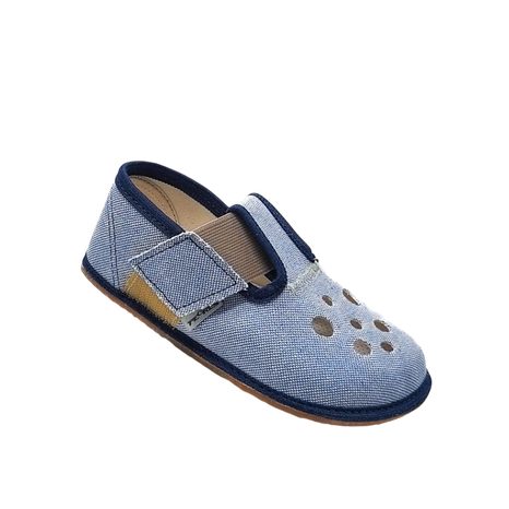 Barefoot chlapecké přezůvky Pegres BF03 textil - modrá