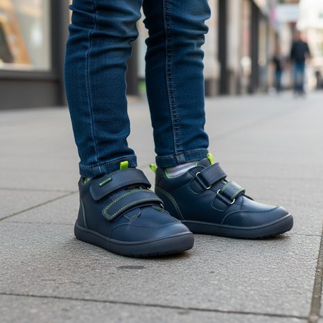 CHLAPECKÉ CELOROČNÍ BOTY BAREFOOT DERIL DENIM, PROTETIKA, TMAVĚ MODRÁ