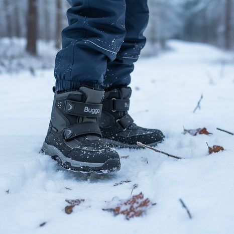 DĚTSKÉ ZIMNÍ BOTY WALE, BUGGA, B00169-10, ČERNÁ
