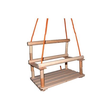 MASIVNÍ DŘEVĚNÁ HOUPAČKA S OHRÁDKOU A SILNÝMI LANY NA ZAHRADU