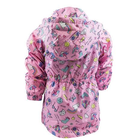 DÍVČÍ JARNÍ/PODZIMNÍ BUNDA S POTISKEM A KAPUCÍ, PIDILIDI, PD1092-03, RŮŽOVÁ