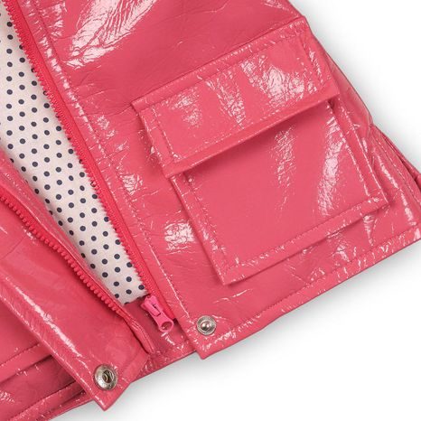 GEACĂ IMPERMEABILĂ PENTRU FETIȚE CU PUF EXTERIOR, MINOTI, PARIS 7, ROZ