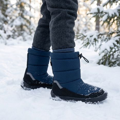 CHLAPECKÉ ZIMNÍ BAREFOOT BOTY UP SNOW TEX BLACK/BLUE FRODDO G3160263-1