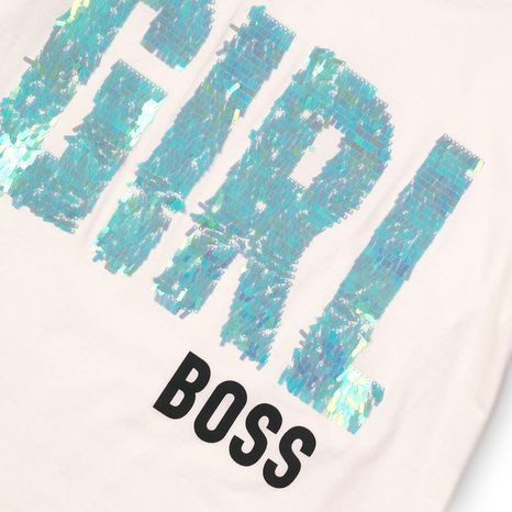 TRICOU CU MÂNECĂ SCURTĂ PENTRU FETE, MINOTI, GLEAM 3, ALB