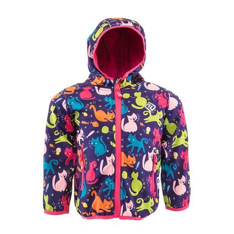 BUNDA SOFTSHELLOVÁ DÍVČÍ S POTISKEM A PEVNOU KAPUCÍ,  PIDILIDI, PD1103-01, HOLKA