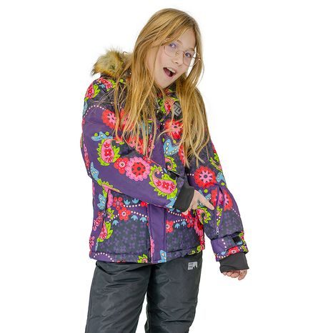 DÍVČÍ BUNDA LYŽAŘSKÁ ZIMNÍ KINDU PIDILIDI, PD1148-06, FIALOVÁ