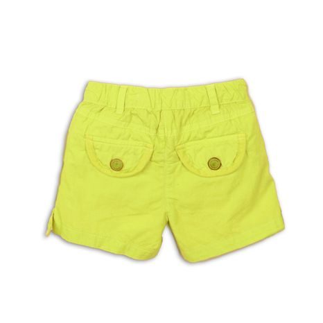 PANTALONI SCURȚI DIN BUMBAC PENTRU FETE, MINOTI, 2SHORT 1, GALBEN