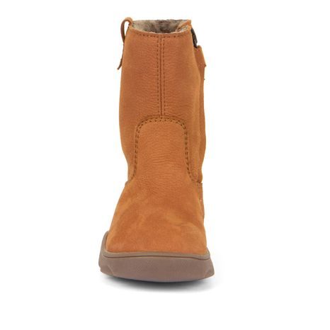 DÍVČÍ ZIMNÍ BAREFOOT KOZAČKY ZERU TEX BOOT COGNAC, FRODDO, G3160242, HNĚDÁ