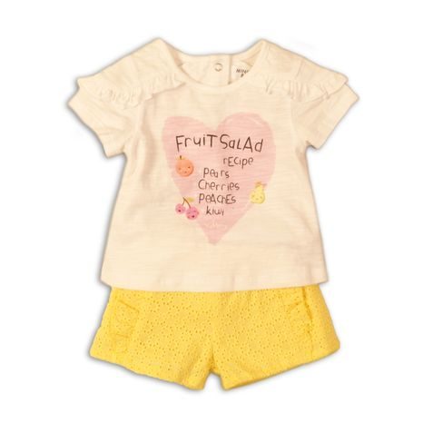 Set pentru fetițe - tricou și pantaloni scurți, Minoti, Fruits 3, fată