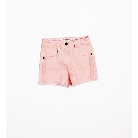Pantaloni scurți pentru fete cu elastan, Minoti, daydream 7, portocaliu