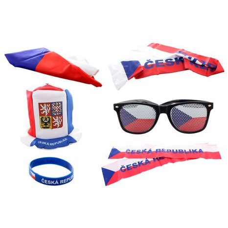 FANDÍCÍ SET ČESKÁ REPUBLIKA S KLOBOUKEM