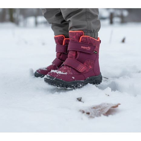 DÍVČÍ ZIMNÍ BOTY HUSKY RED/ORANGE GORE-TEX, SUPERFIT, 1-006080-5000, ČERVENÁ