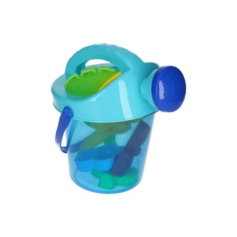 KOMPAKTNÍ SET HRAČEK NA PÍSKOVIŠTĚ S NÁSTAVCEM PRO ZALÉVÁNÍ A KOPÁNÍ