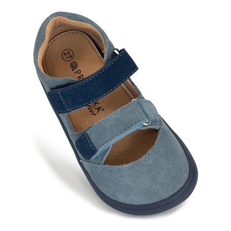 CHLAPECKÉ SANDÁLY BAREFOOT PADY JEANS, PROTETIKA, SVĚTLE MODRÁ