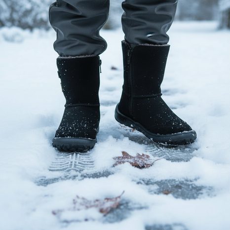 DĚTSKÉ ZIMNÍ BAREFOOT BOTY TEX SUEDE BLACK  G3160250-7